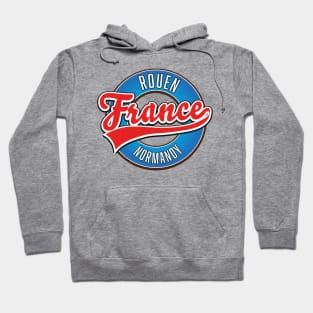 Rouen Normandy France retro logo Hoodie